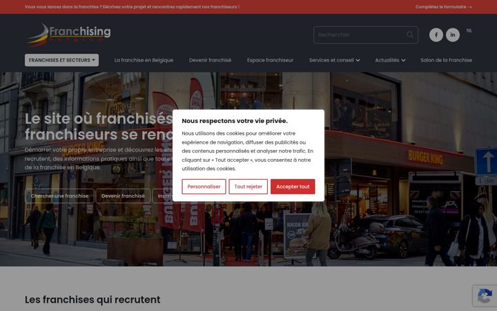 Skjámynd af franchisingbelgium.be