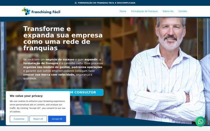 Skärmbild av franchisingfacil.com.br