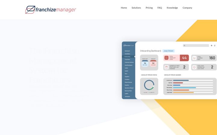 Kuvakaappaus sivustosta franchizemanager.com