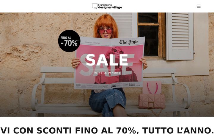 Screenshot of franciacortadesignervillage.com