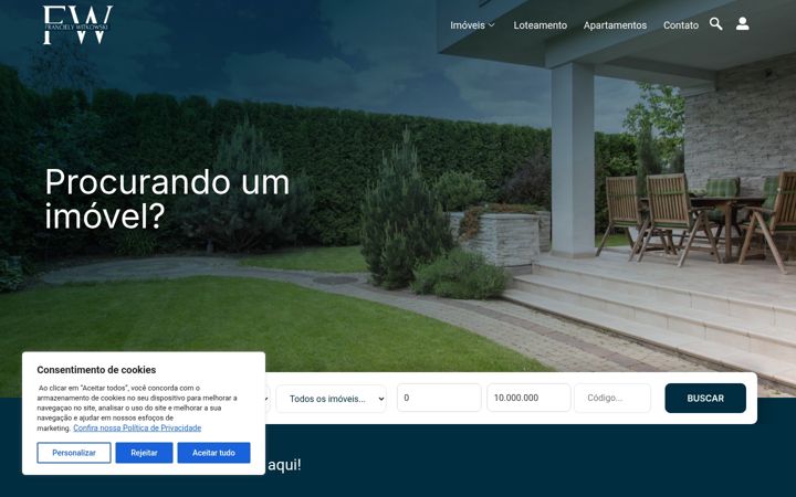 Skärmbild av francielycorretora.com.br