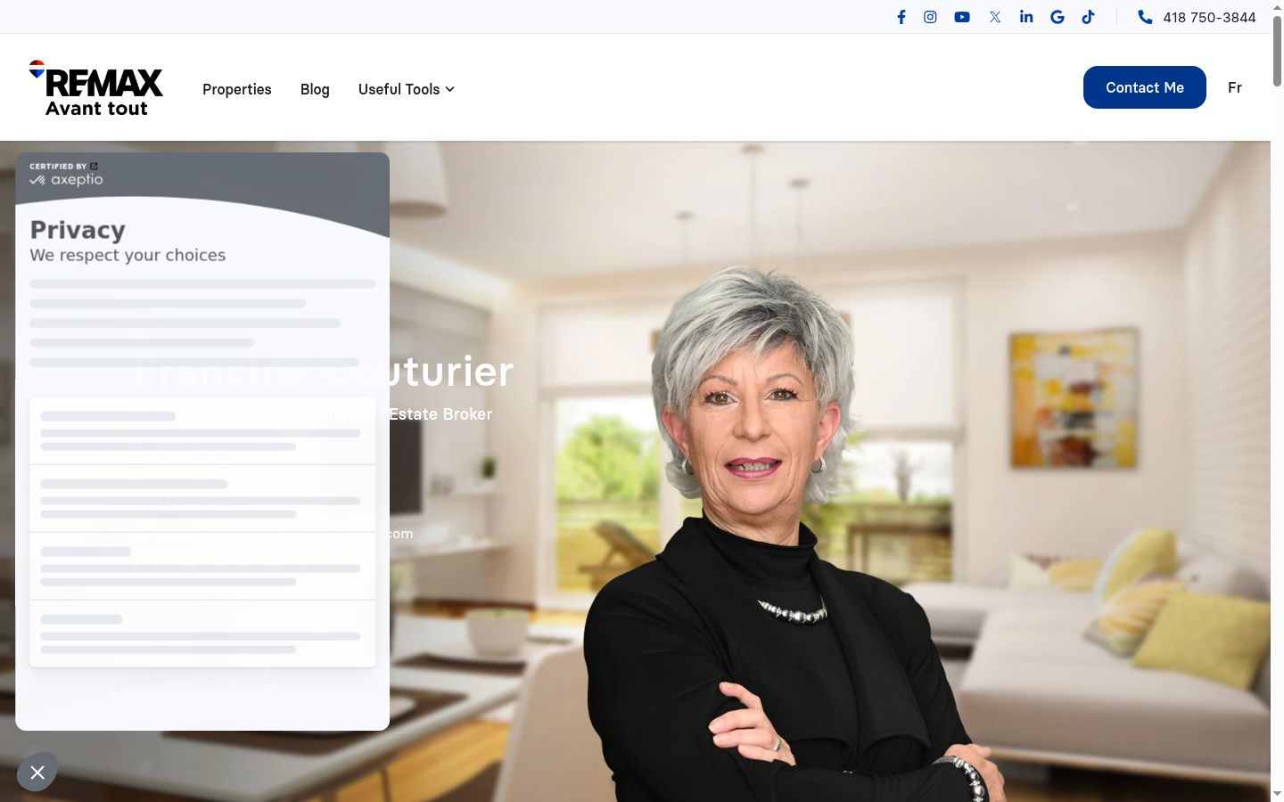 Screenshot of the consent banner shown before any interaction