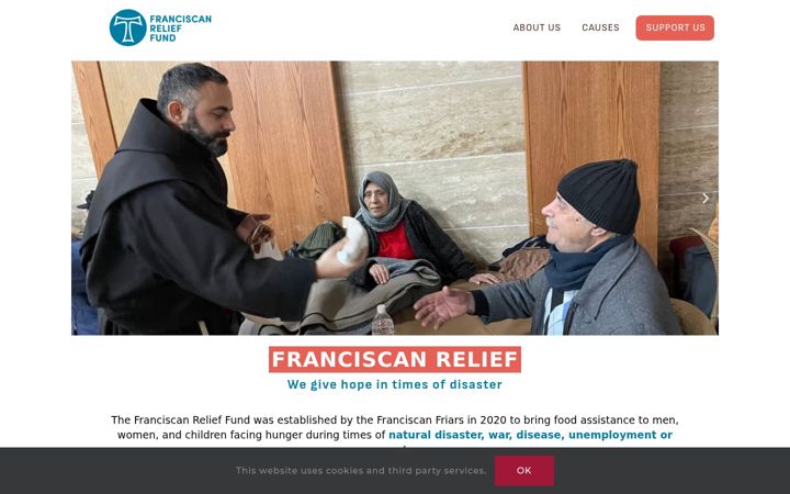 Screenshot of franciscanrelieffund.org