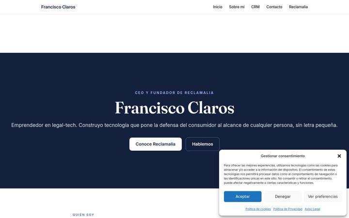 Screenshot of franciscoclaros.com