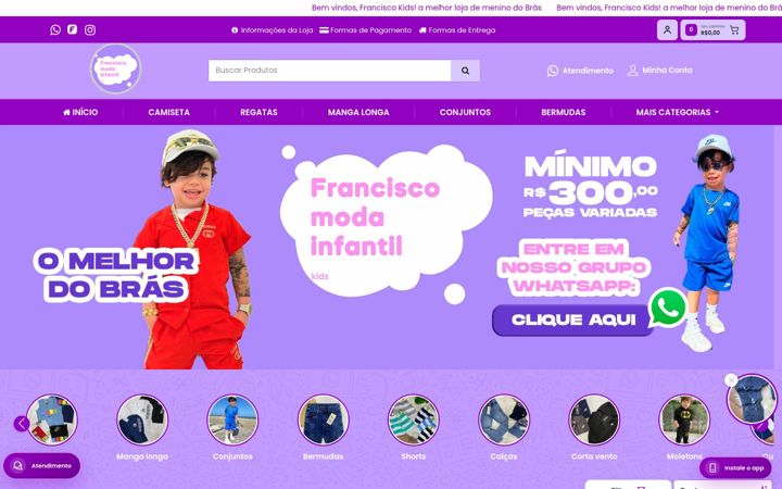 Snímek obrazovky franciscomodainfantil.com.br