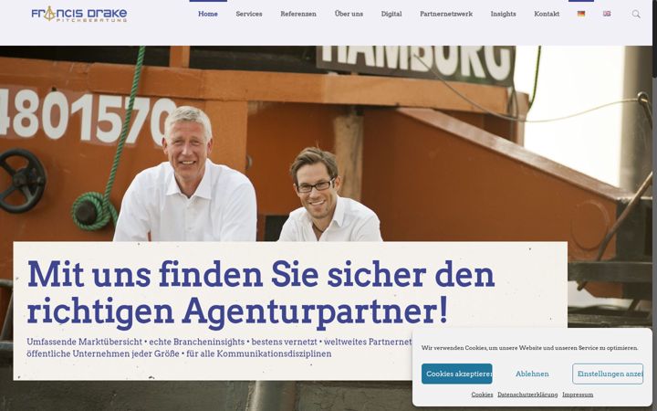 Screenshot di francisdrake-pitchberatung.de