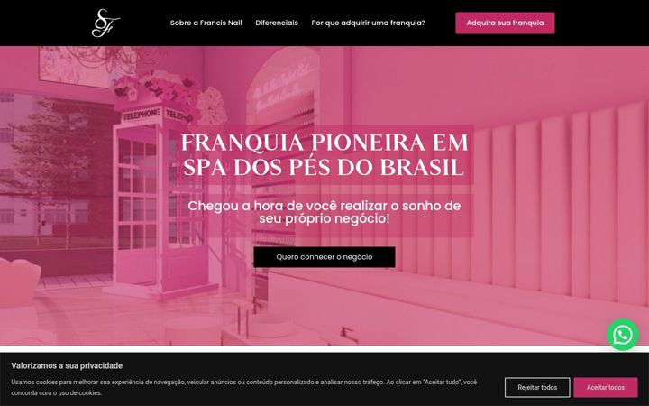 Snímek obrazovky francisnailspa.com.br
