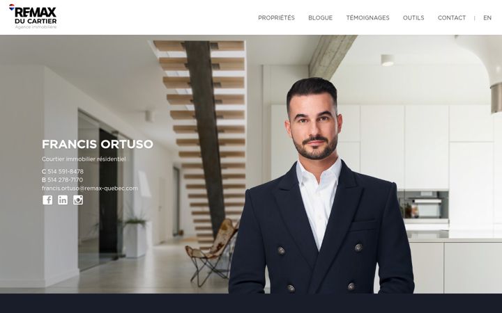 Screenshot of francisortuso.ca