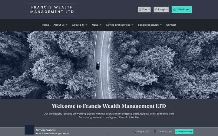 Screenshot of franciswealth.co.uk
