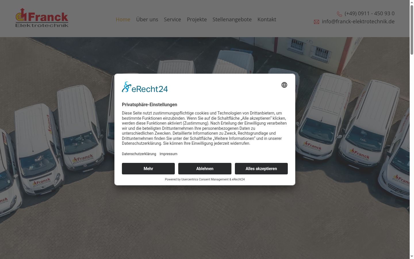 Screenshot of the consent banner shown before any interaction