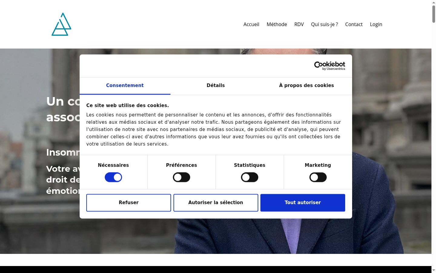 Skärmbild av samtyckesbannern som visades före någon interaktion