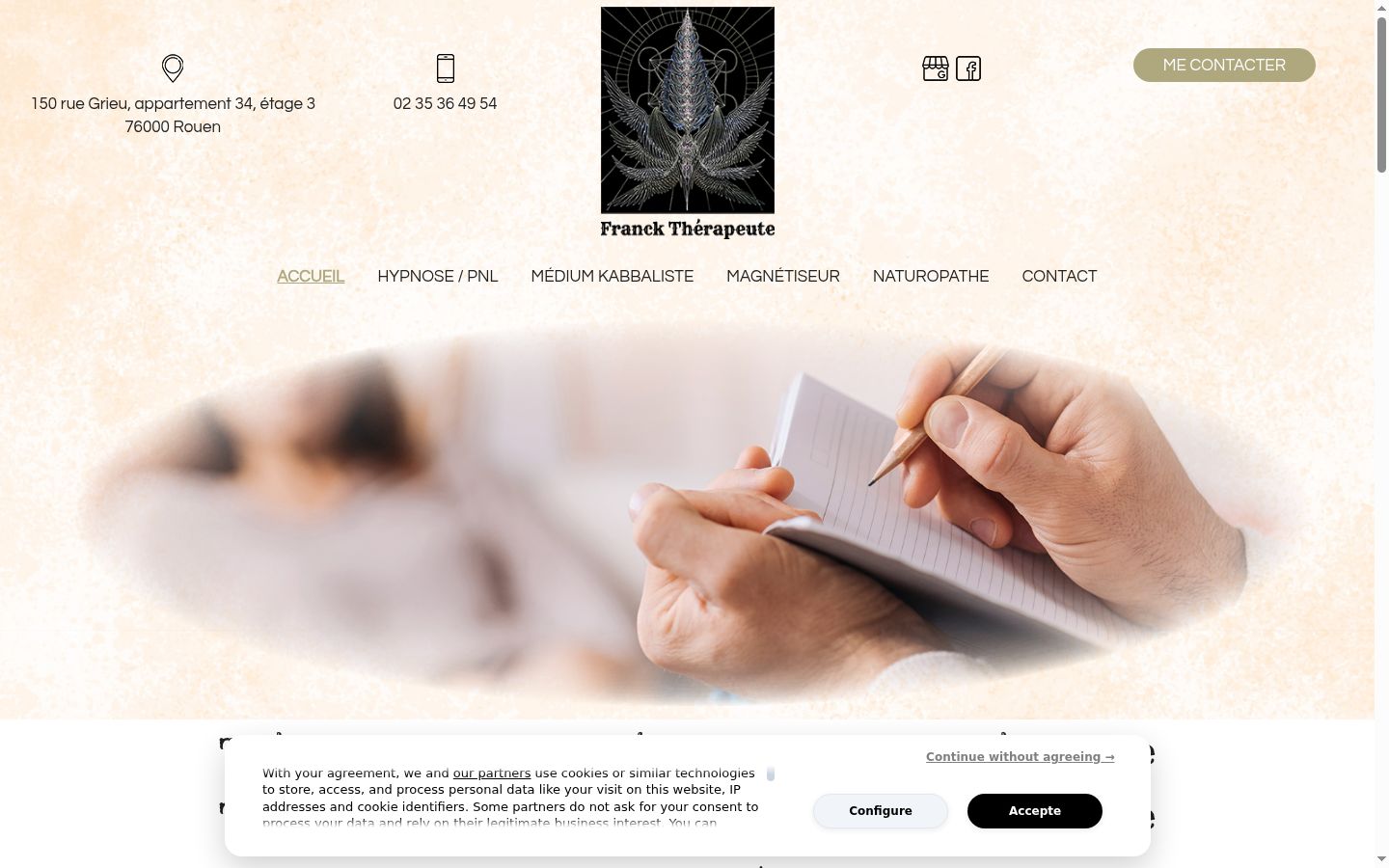 Screenshot del banner di consenso mostrato prima di qualsiasi interazione