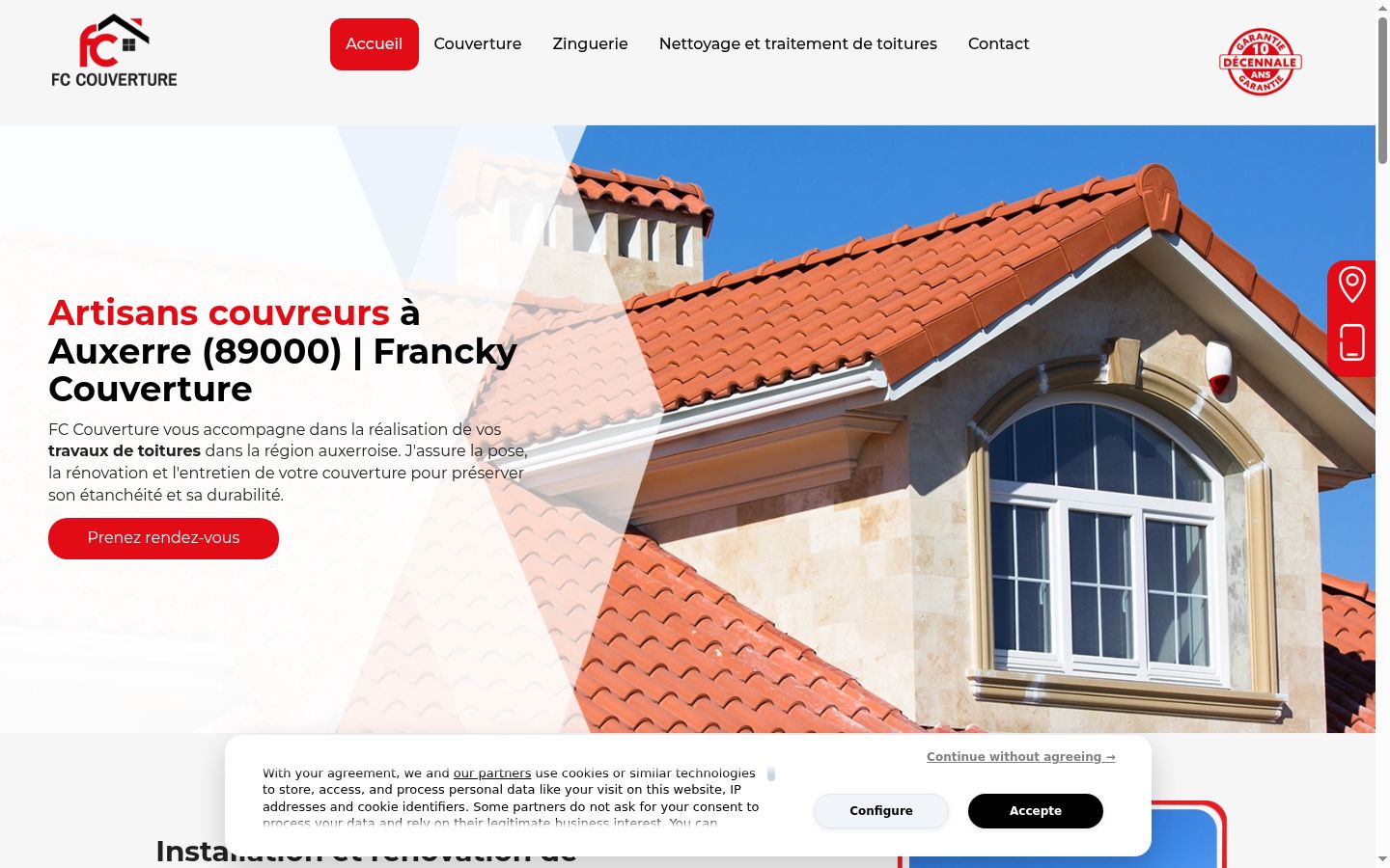 Screenshot tal-banner tal-kunsens muri qabel kwalunkwe interazzjoni