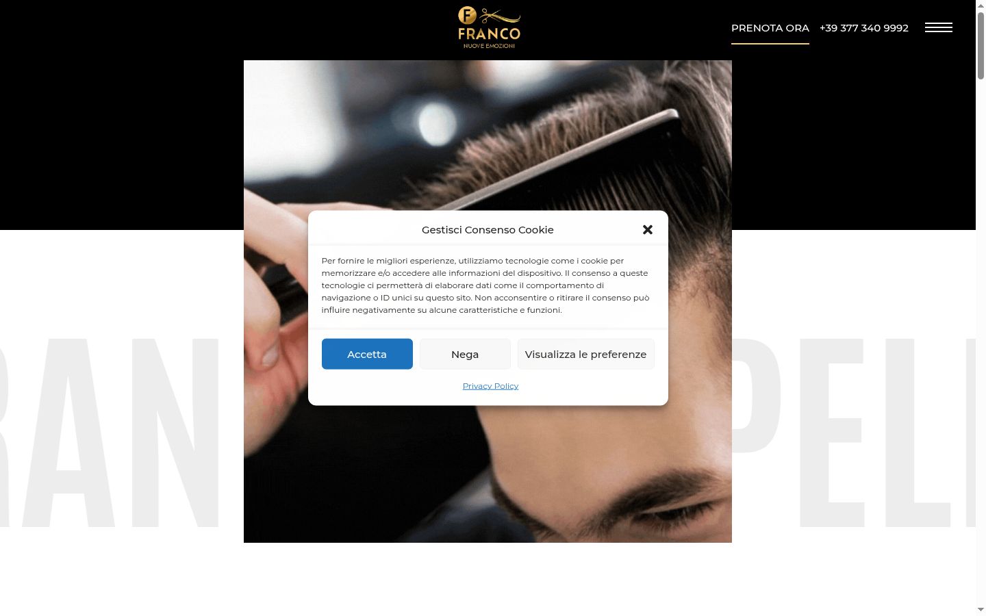 Screenshot of the consent banner shown before any interaction