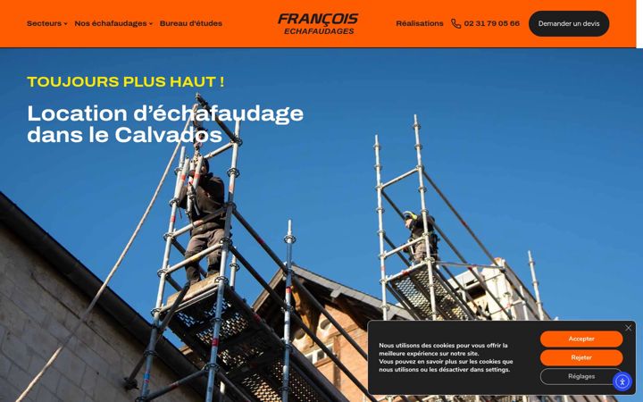 Screenshot of francois-echafaudages-caen.fr