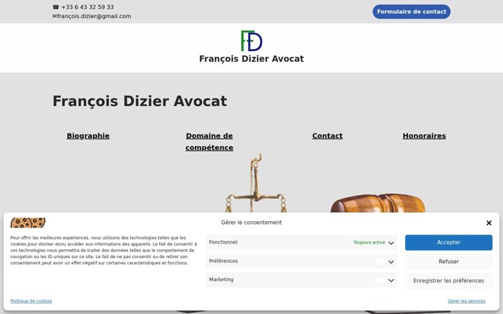 Screenshot of francoisdizieravocat.fr