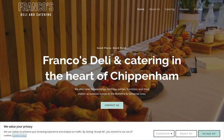 Screenshot of francoscatering.co.uk