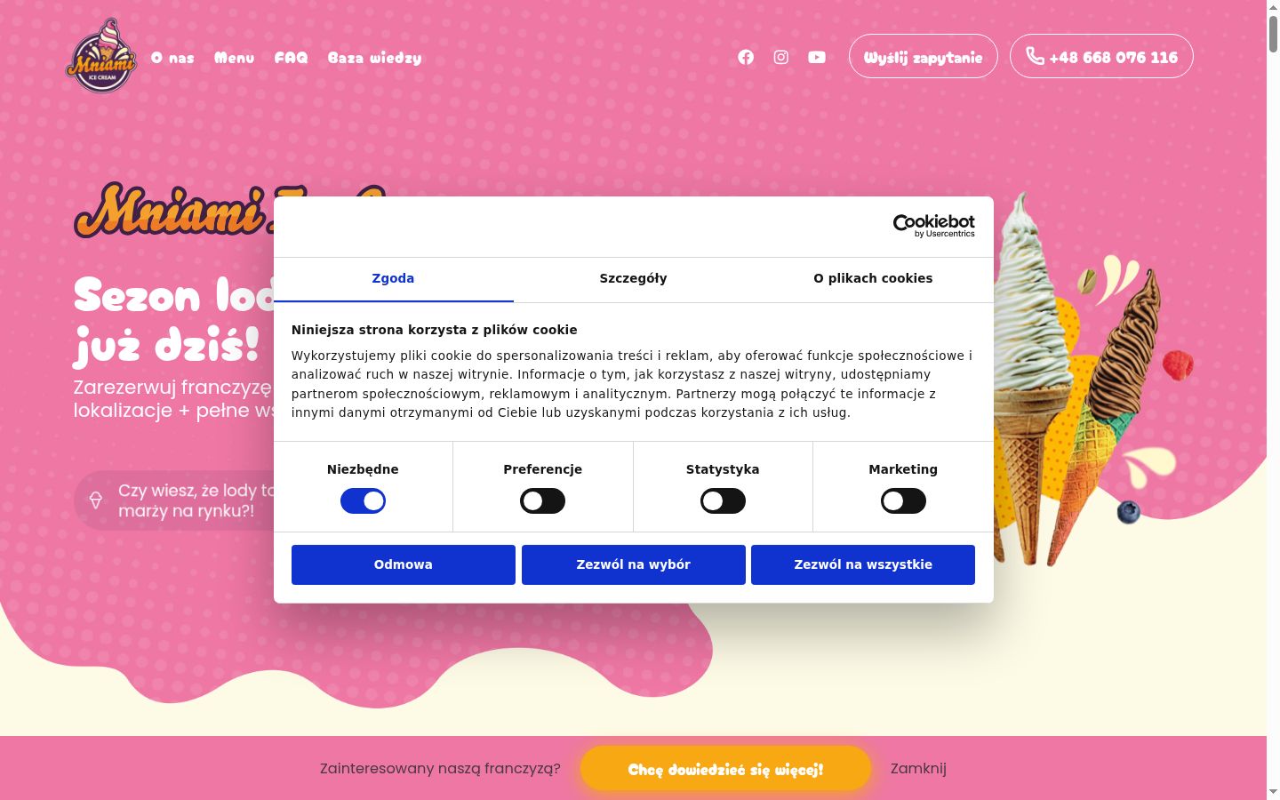 Screenshot tal-banner tal-kunsens muri qabel kwalunkwe interazzjoni