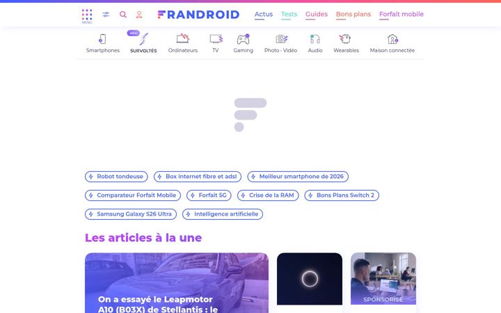 Screenshot of frandroid.com