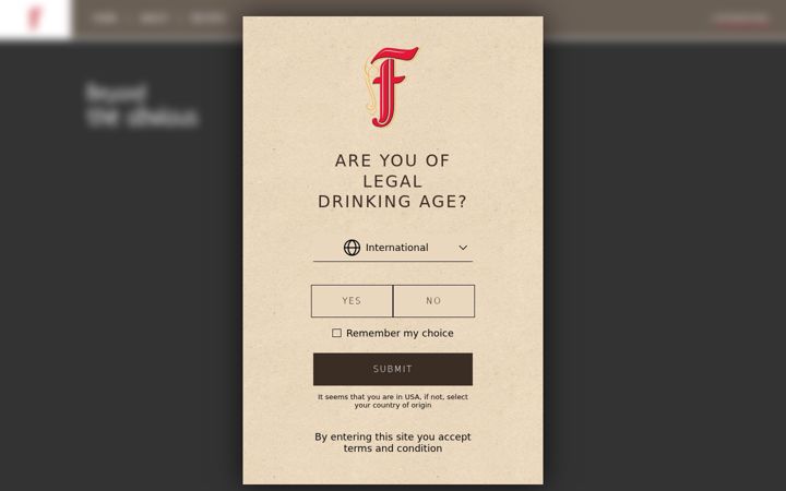 Screenshot of frangelico.com