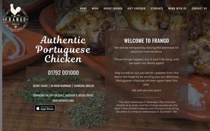 Screenshot of frango.co.uk