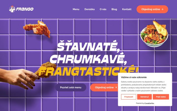 Snímek obrazovky frango.sk