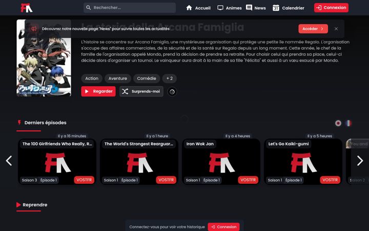 Screenshot of franime.fr