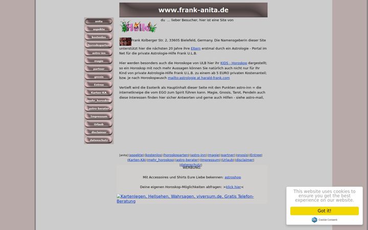 Screenshot of frank-anita.de