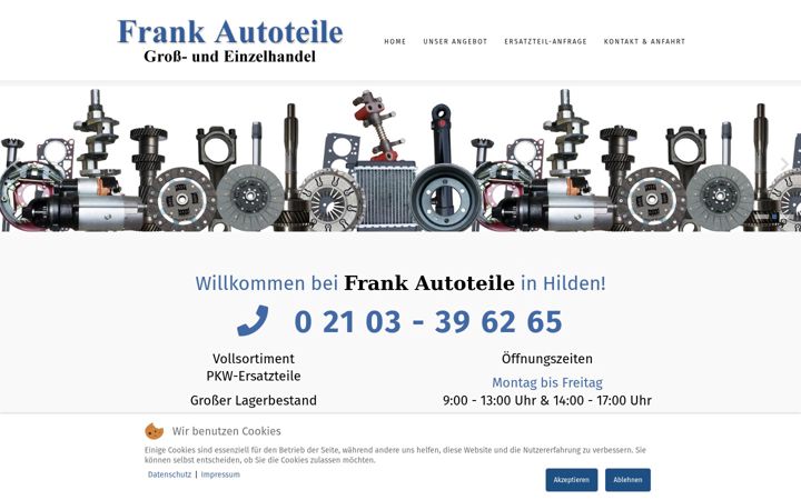 Screenshot of frank-autoteile.de