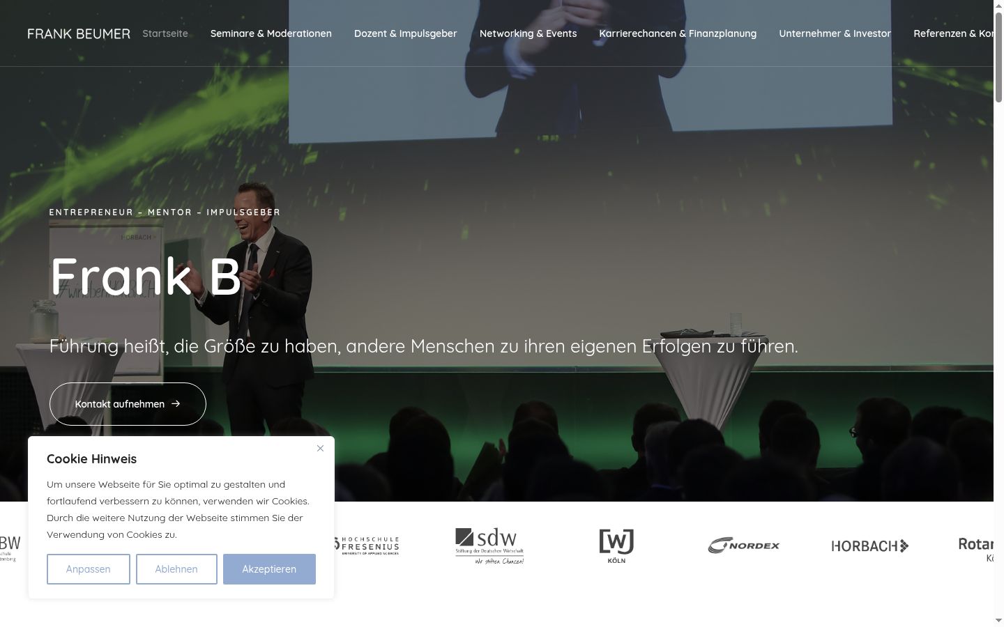 Screenshot of the consent banner shown before any interaction