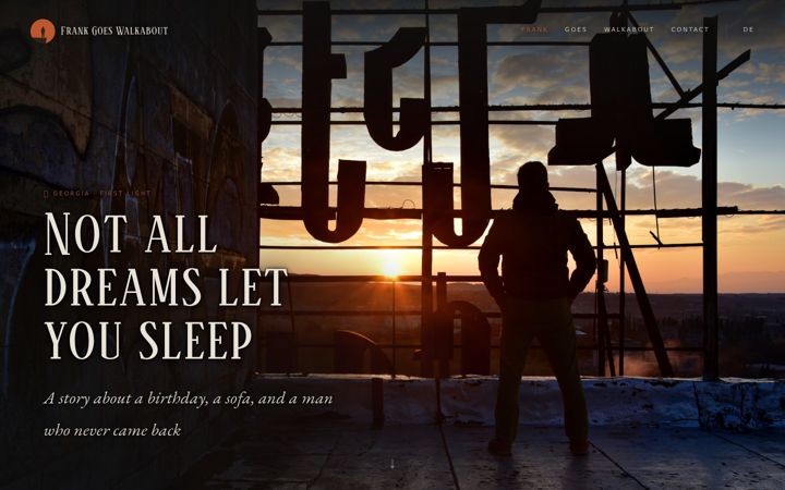 Screenshot of frank-goes-walkabout.com
