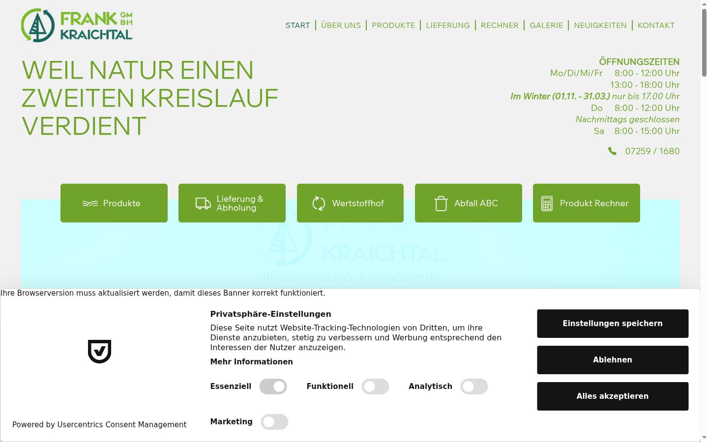 Screenshot tal-banner tal-kunsens muri qabel kwalunkwe interazzjoni