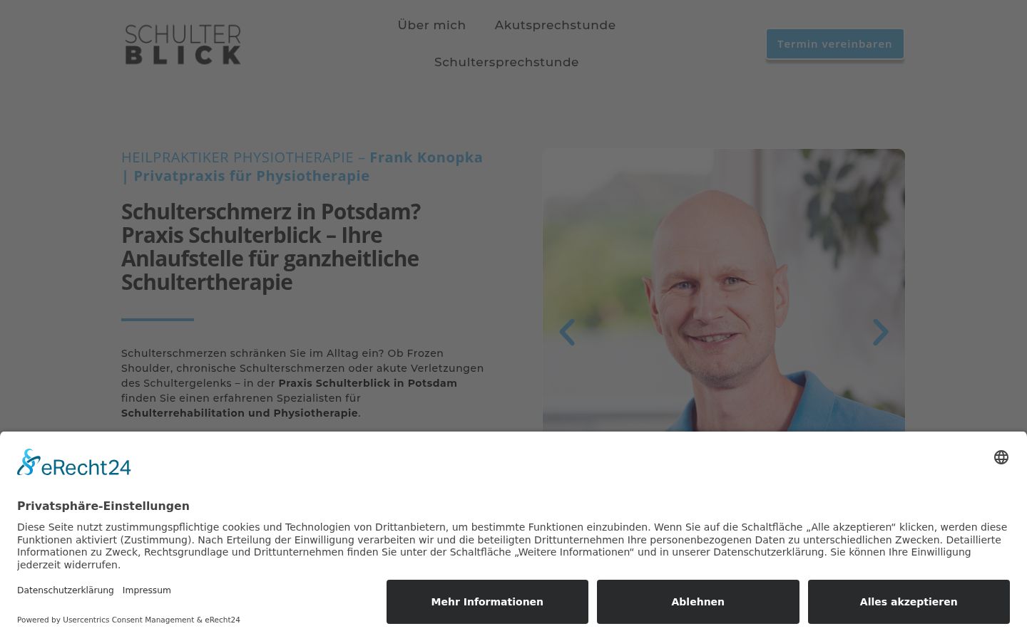 Screenshot del banner di consenso mostrato prima di qualsiasi interazione