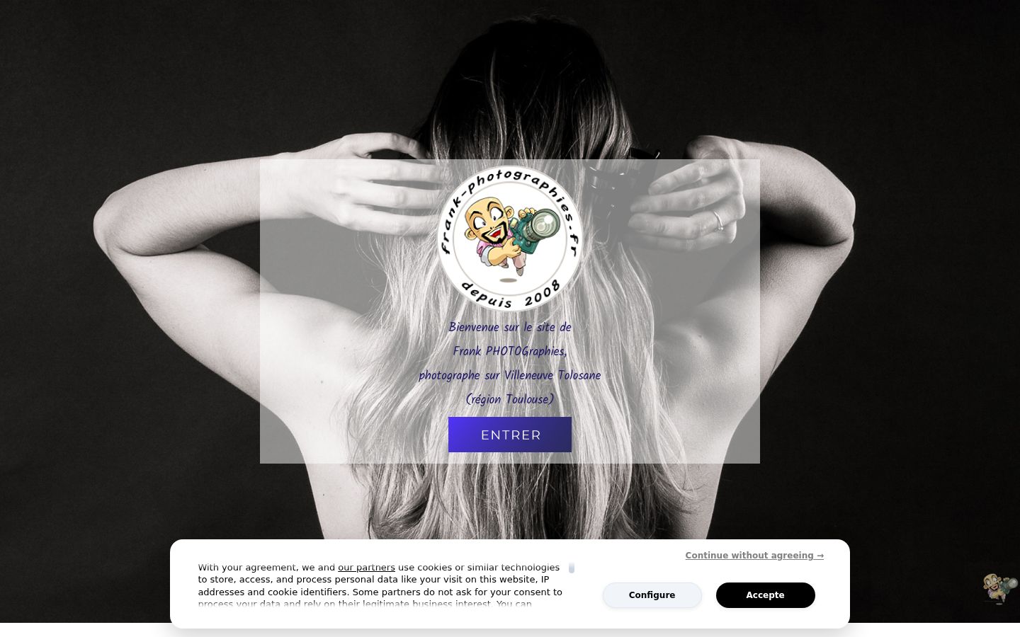 Capture d'écran de la bannière de consentement affichée avant toute interaction