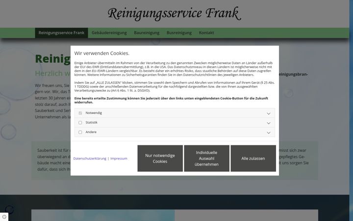 Screenshot of frank-reinigungsservice.de