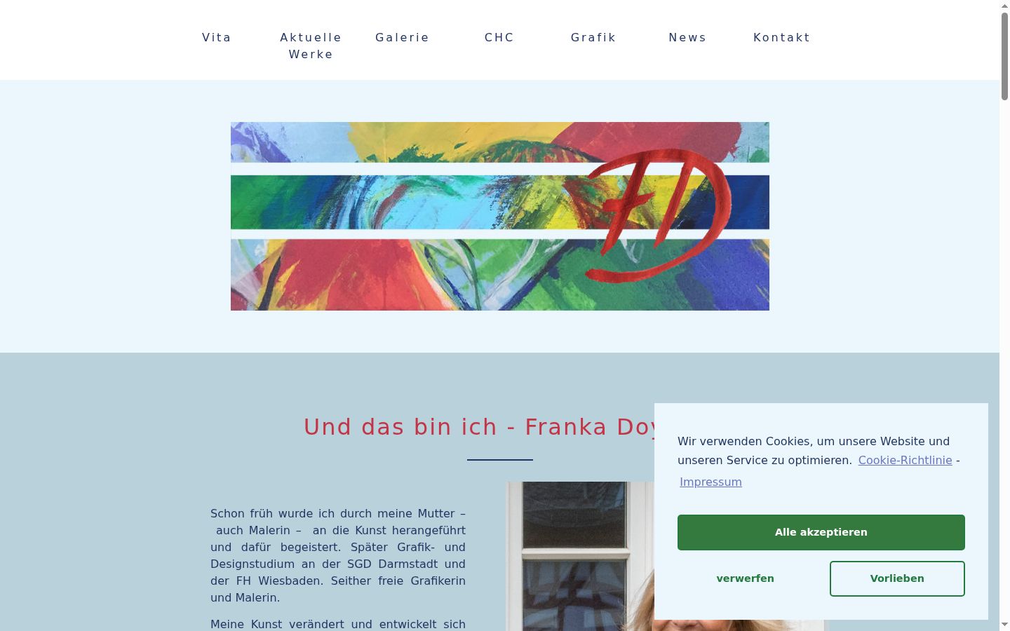 Screenshot des Einwilligungsbanners vor jeglicher Interaktion