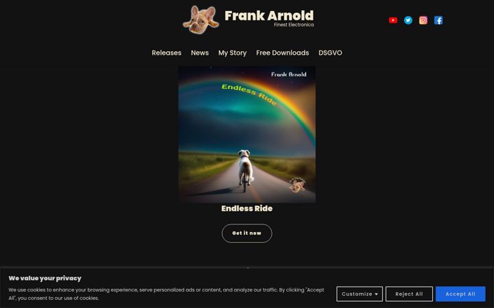 Screenshot of frankarnoldmusic.com