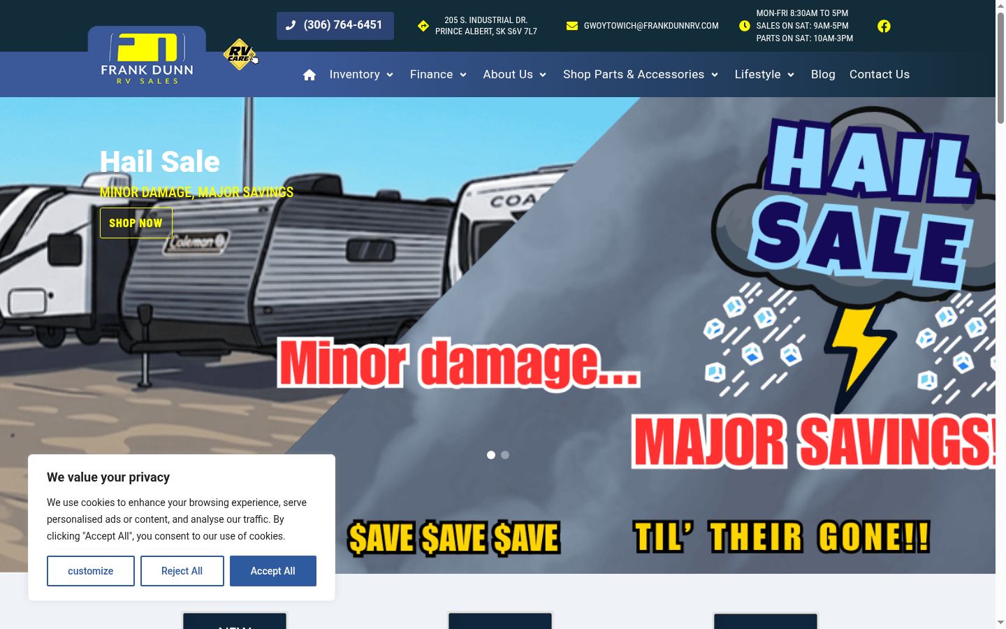 Screenshot of the consent banner shown before any interaction