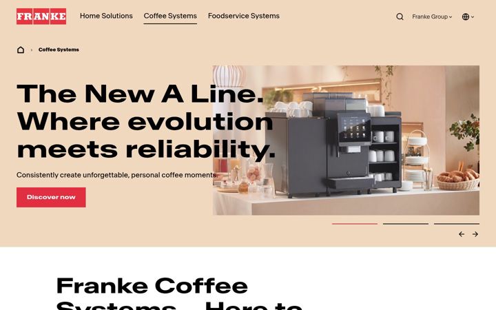 Screenshot of frankecoffeesystems.co.uk