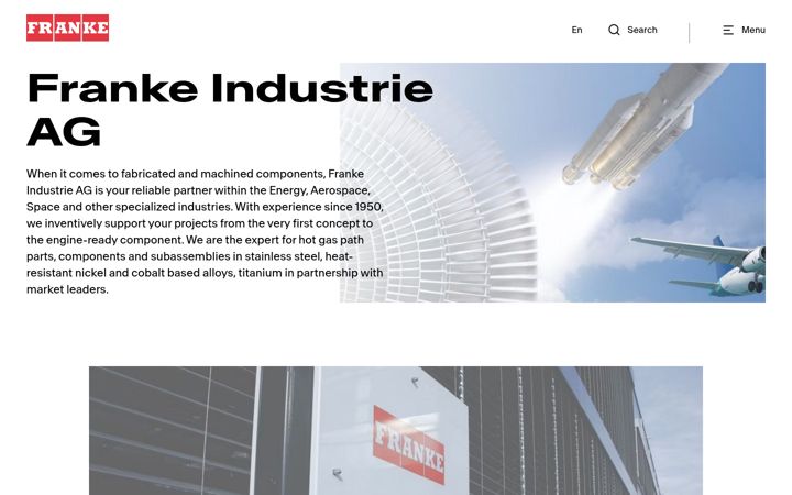 Screenshot of frankeindustries.com