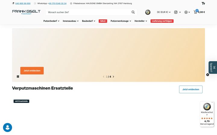 Captură de ecran a frankeiselt.de