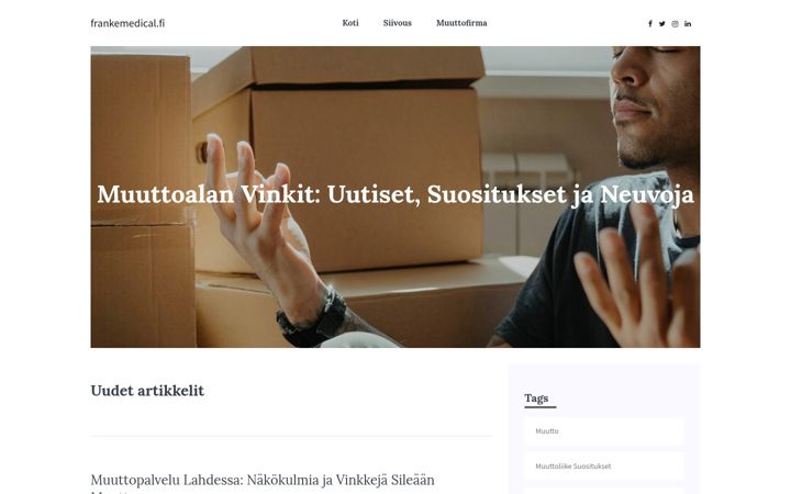 Snimka zaslona za frankemedical.fi