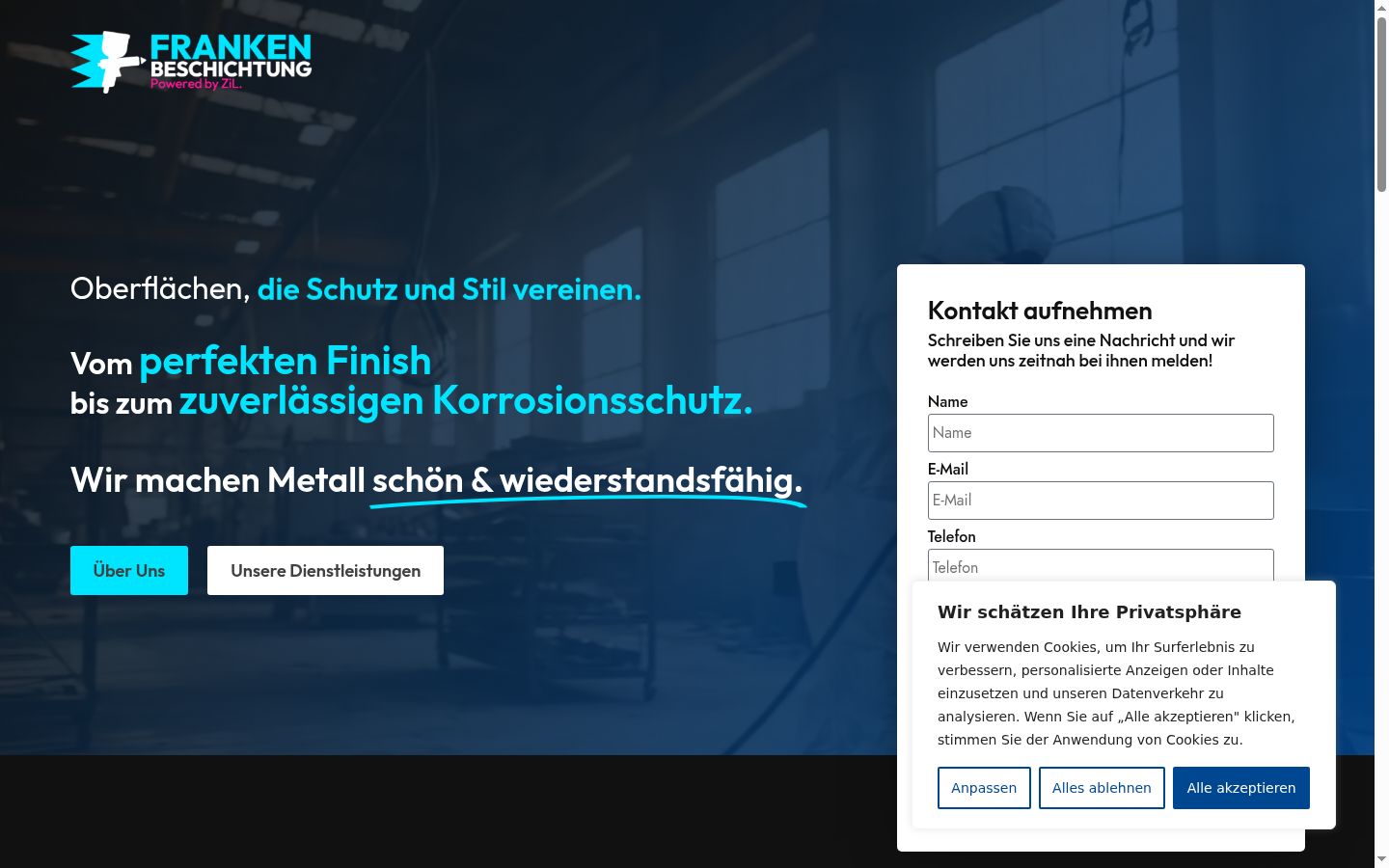 Screenshot del banner di consenso mostrato prima di qualsiasi interazione