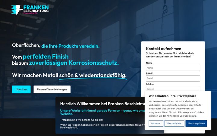 Screenshot of franken-beschichtung.de