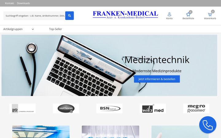 Screenshot of franken-medical.de