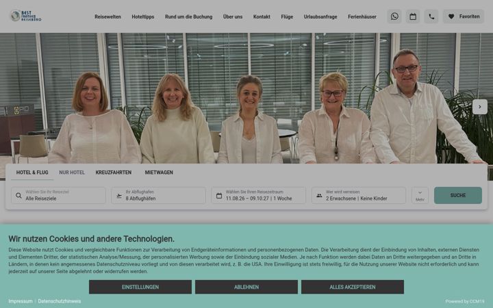 Screenshot of franken-reisebuero.de