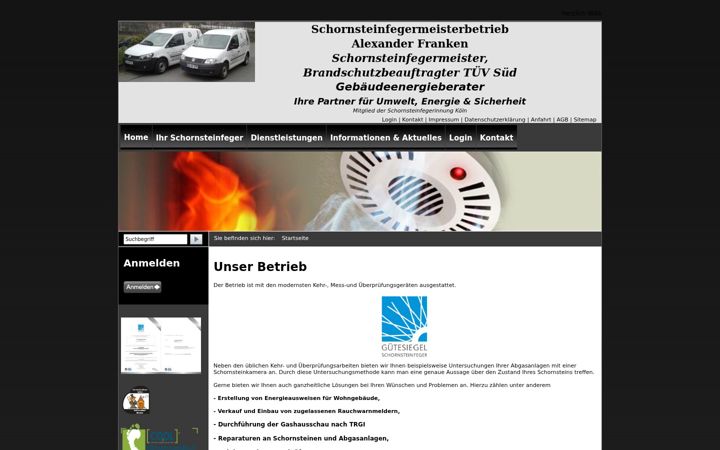 Screenshot of franken-schornsteinfeger.de