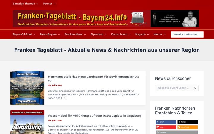 Screenshot of franken-tageblatt.de