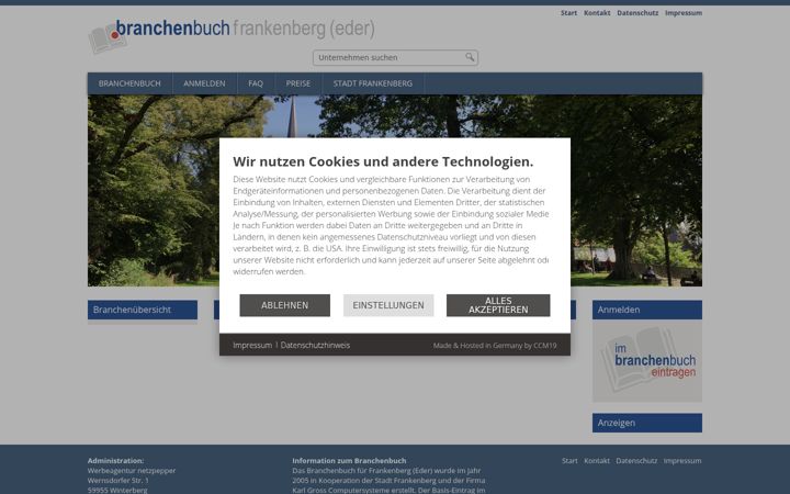 Screenshot of frankenberg-eder.com