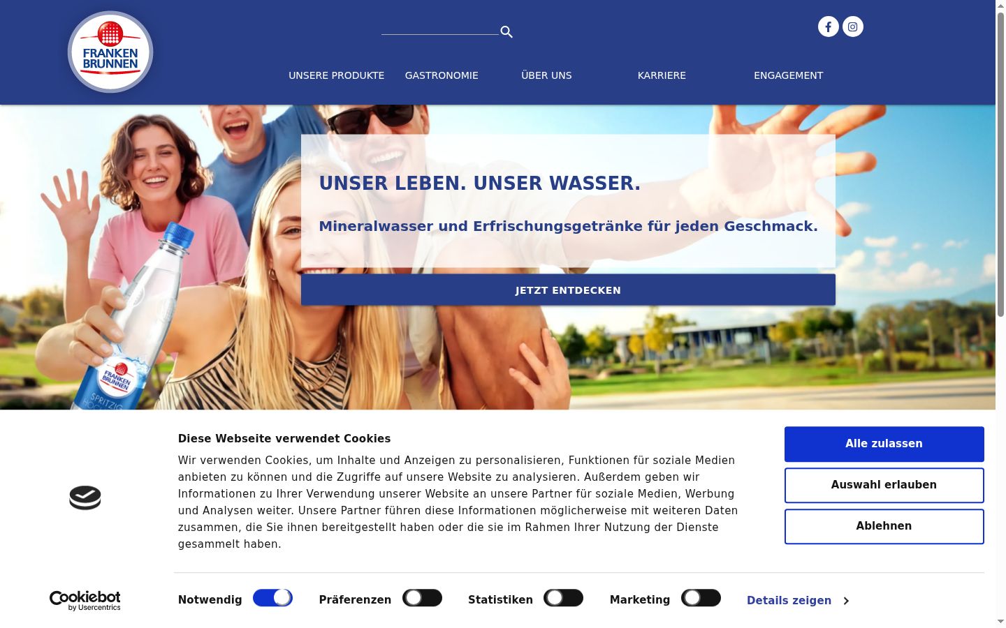 Zrzut ekranu banera zgody wyświetlanego przed jakąkolwiek interakcją